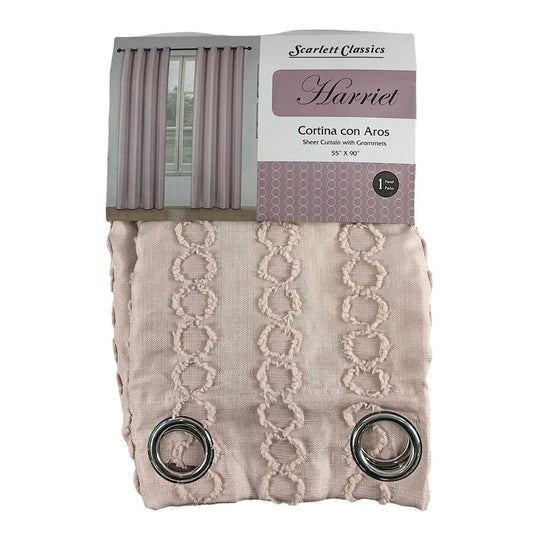 Cortina Scarlett Classics Harriet Con Aros 55" x 90" - Rosa Claro