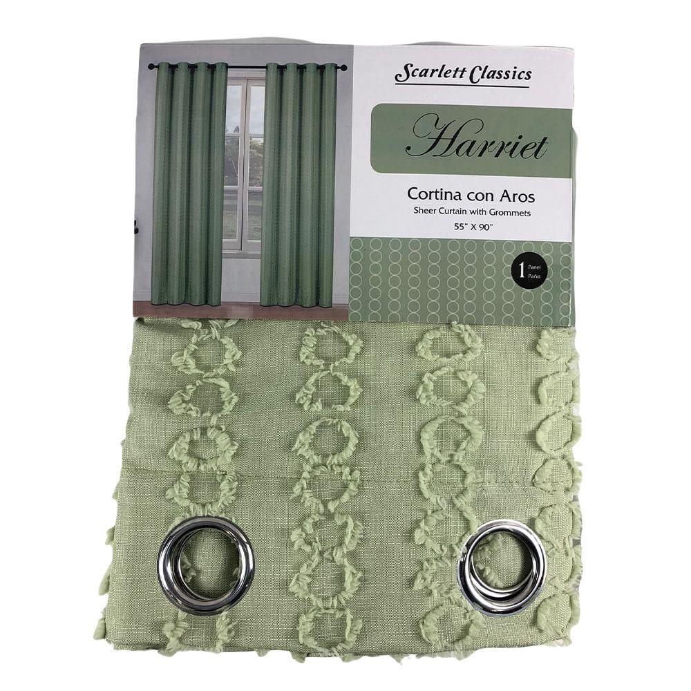 Cortina Scarlett Classics Harriet Con Aros 55" x 90" - Verde Oliva Oscuro