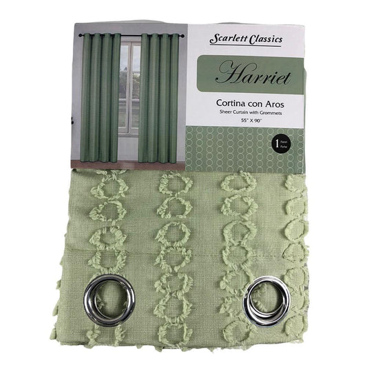 Cortina Scarlett Classics Harriet Con Aros 55" x 90" - Verde Oliva Oscuro