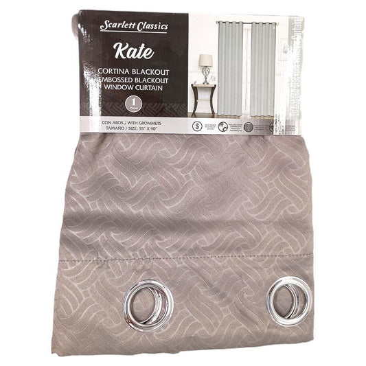 Cortina Scarlett Classics Kate Blackout Con Aros 55" x 90" - Beige Oscuro