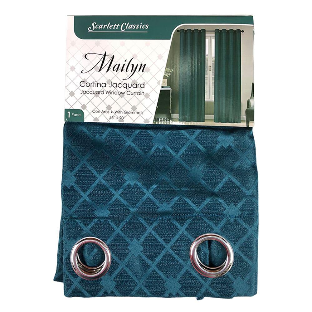 Cortina Scarlett Classics Mailyn Con Aros 55'' x 90'' - Aguamarina Oscuro