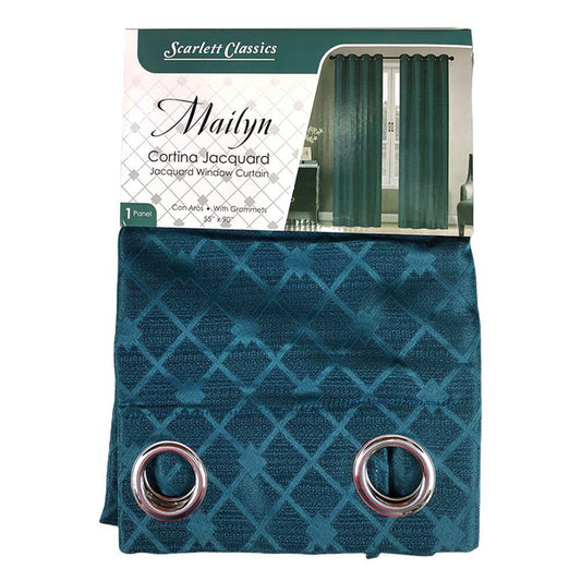 Cortina Scarlett Classics Mailyn Con Aros 55'' x 90'' - Aguamarina Oscuro