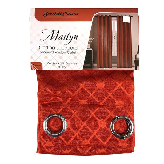 Cortina Scarlett Classics Mailyn Con Aros 55'' x 90'' - Coral Oscuro