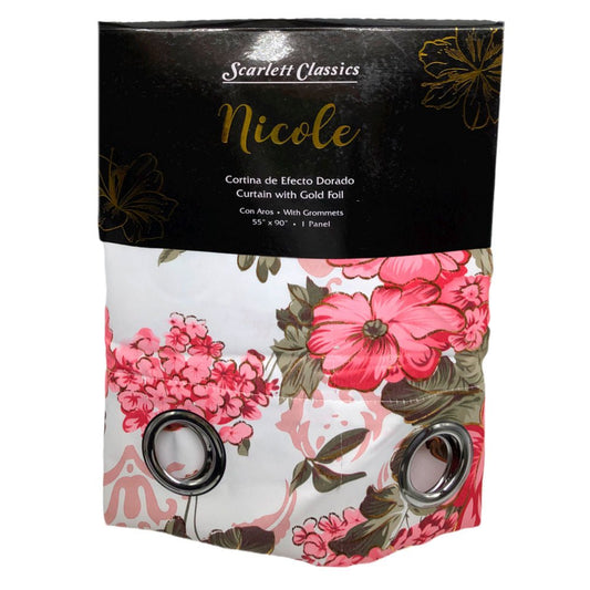 Cortina Scarlett Classics Nicole Blackout Con Aros 55" x 90" - Coral claro