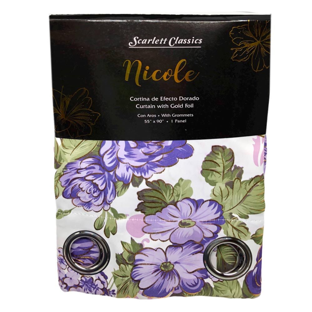 Cortina Scarlett Classics Nicole Blackout Con Aros 55" x 90" - Morado claro