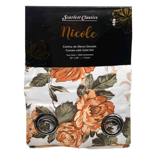 Cortina Scarlett Classics Nicole Blackout Con Aros 55" x 90" - Naranja claro