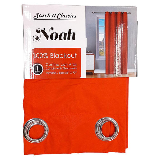 Cortina Scarlett Classics Noah Blackout Con Aros de 55" x 90" - Naranja