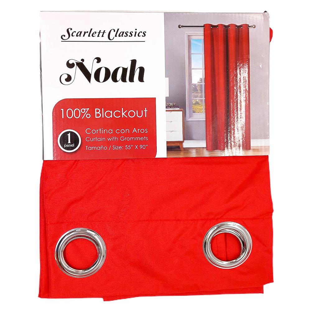 Cortina Scarlett Classics Noah Blackout Con Aros de 55" x 90" - Rojo