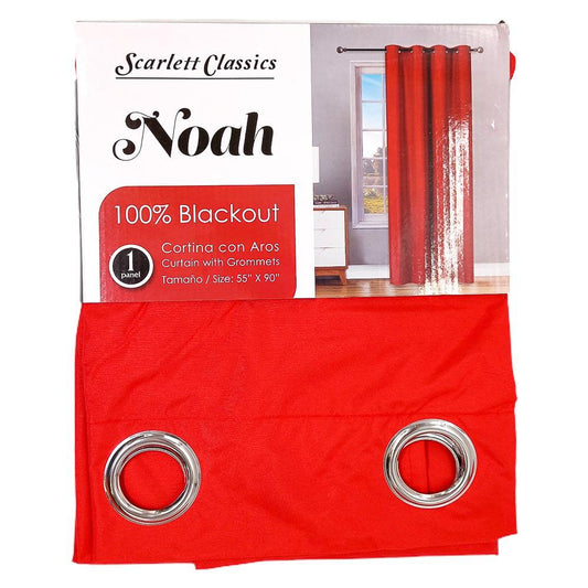 Cortina Scarlett Classics Noah Blackout Con Aros de 55" x 90" - Rojo