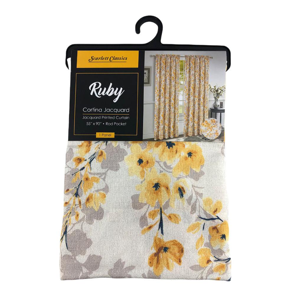 Cortina Scarlett Classics Ruby Rod Pocket 55" x 90" - Amarillo