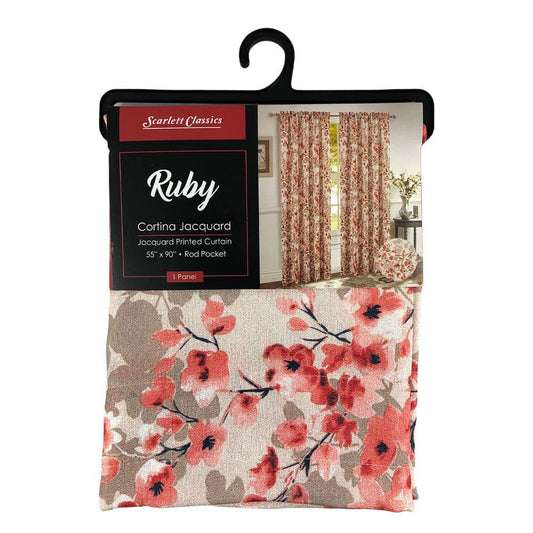 Cortina Scarlett Classics Ruby Rod Pocket 55" x 90" - Coral Oscuro