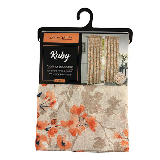 Cortina Scarlett Classics Ruby Rod Pocket 55" x 90" - Naranja Claro