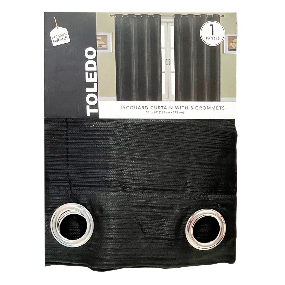 Cortina Toledo Home Elegance / Negra con Aros – 54" x 84" - Home Elegance - Titan.com.pa - 2100000884339