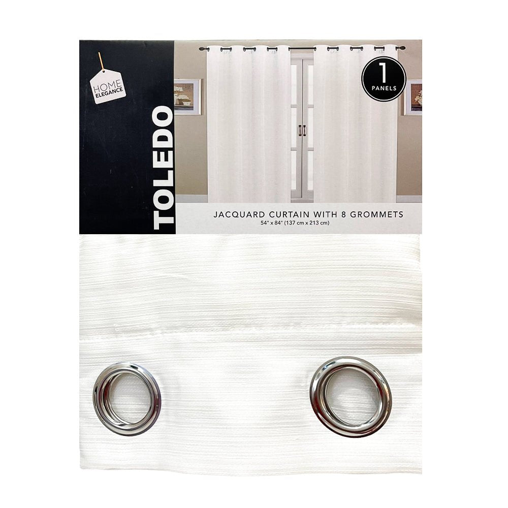 Cortina Toledo Home Elegance / White con Aros – 54" x 84" - Home Elegance - Titan.com.pa - 2100000818327