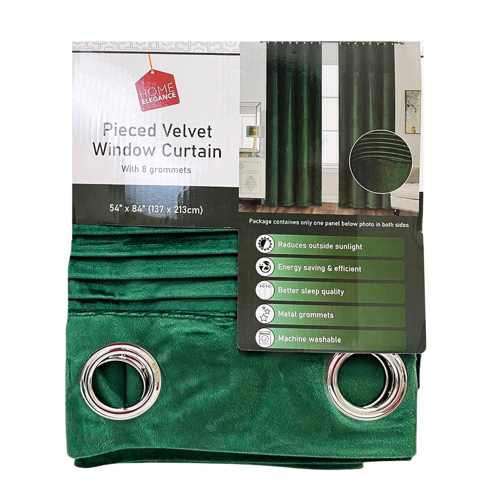 Cortina Velvet Home Elegance / Verde con Aros – 54" x 84" - Home Elegance - Titan.com.pa - 2100000200955