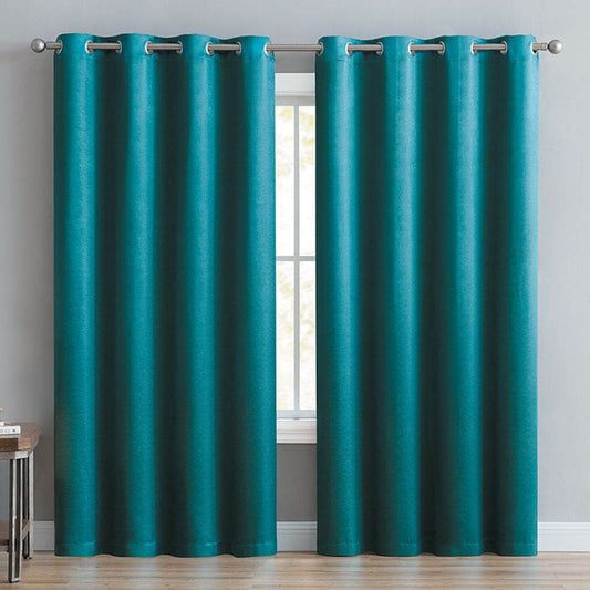 Cortina Victoria Classics Angela Blackout Con Aros 52" x 90" - Aguamarina oscuro