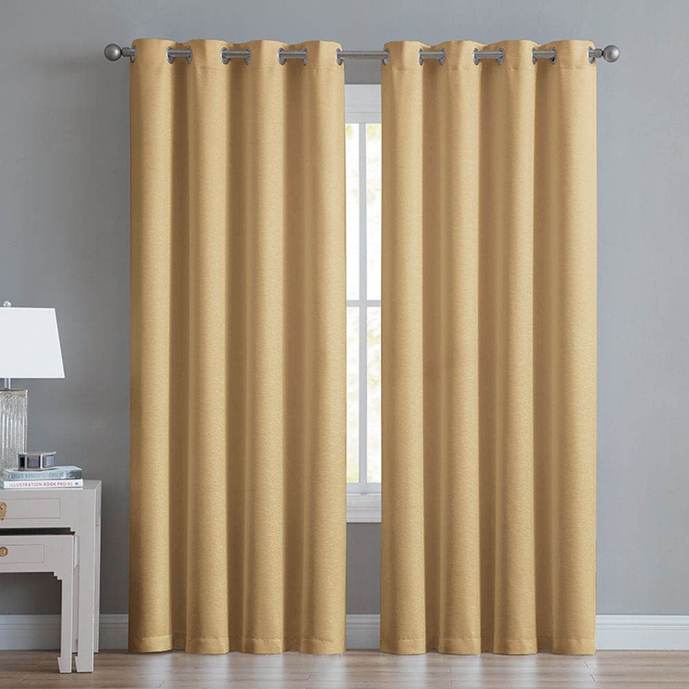 Cortina Victoria Classics Angela Blackout Con Aros 52" x 90" - Dorado Oscuro