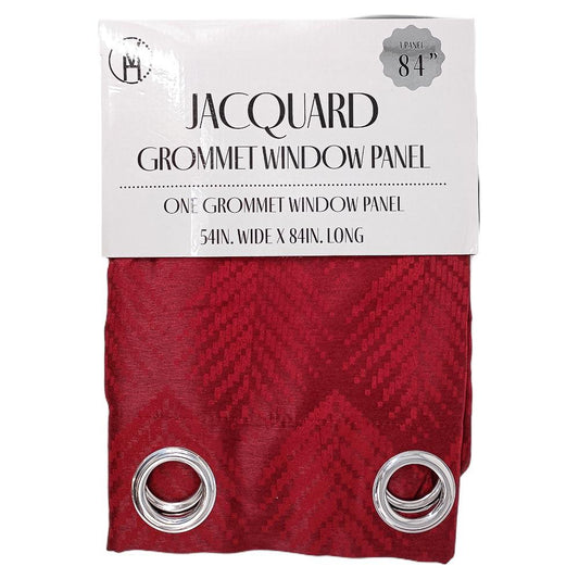 Cortina Vivatex Jacquard Con Aros de 54" x 84 - Rojo Oscuro