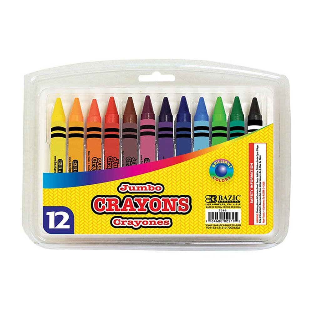 Crayones Jumbo Bazic de 12 Colores
