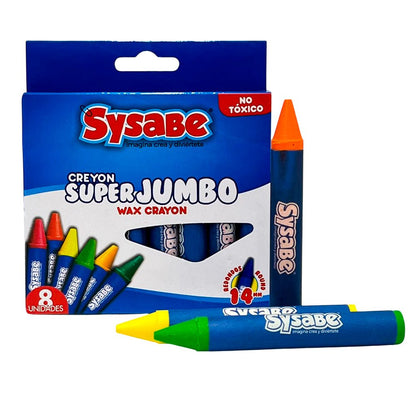 Crayones Sysabe Súper Jumbo – 8 Colores - Sysabe - Titan.com.pa - 7591213015811