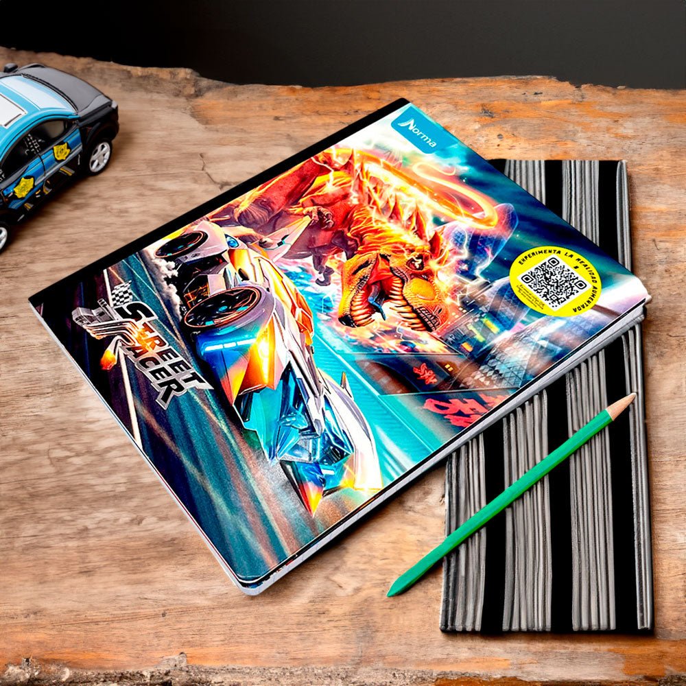 Cuaderno Cosido Grande Norma Street Racer - Cuadrito / 200 Páginas / Surtido - Norma - Titan.com.pa - 7702111599161