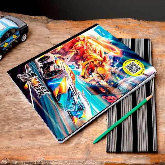 Cuaderno Cosido Grande Norma Street Racer - Cuadrito / 200 Páginas / Surtido - Norma - Titan.com.pa - 7702111599161