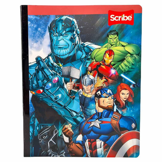 Cuaderno Cosido Grande Raya Ancha Scribe Avengers 200 Páginas - Surtido
