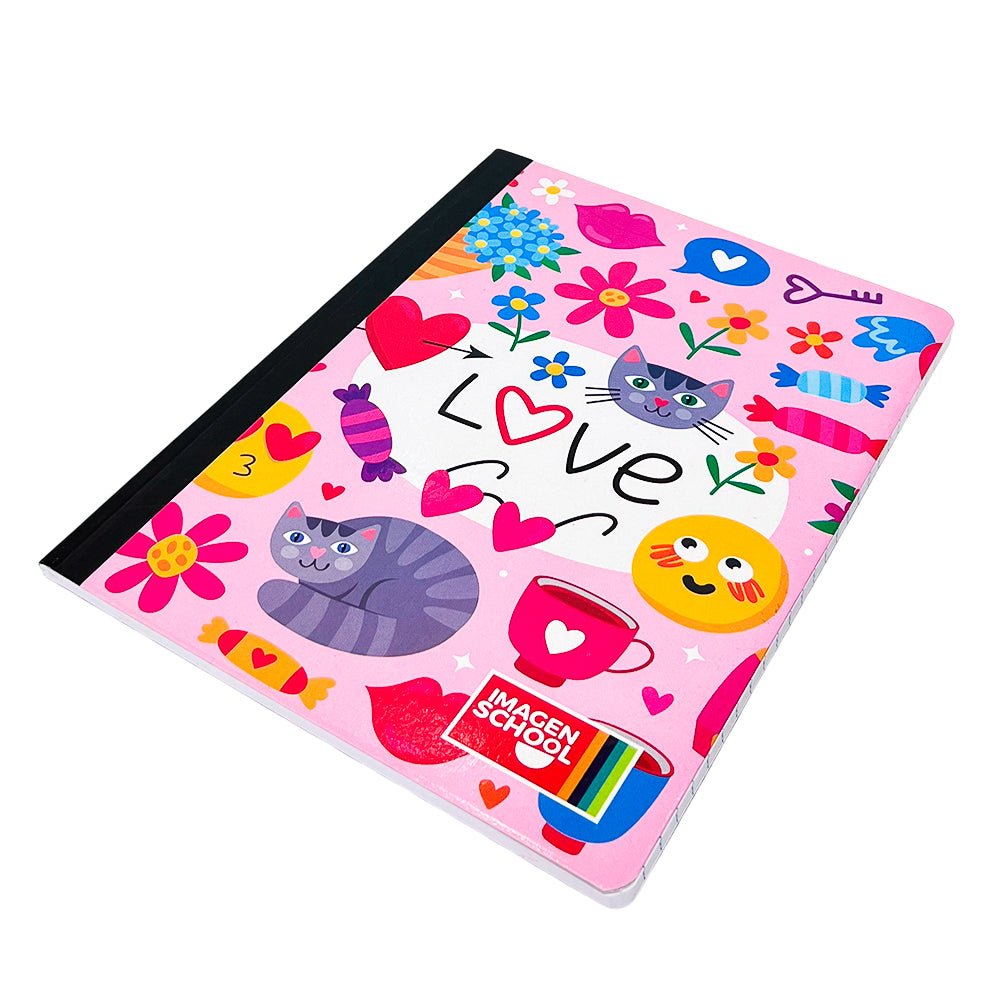 Cuaderno Cosido Mediano Raya Ancha Imagen School Love de 200 Páginas - Surtido - Imagen School - Titan.com.pa - 7450043001688