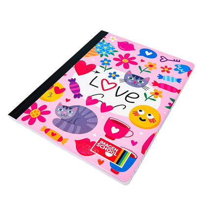 Cuaderno Cosido Mediano Raya Ancha Imagen School Love de 200 Páginas - Surtido - Imagen School - Titan.com.pa - 7450043001688
