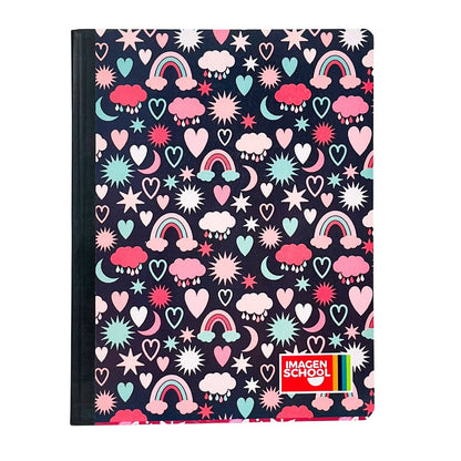 Cuaderno Cosido Mediano Raya Ancha Imagen School Love de 200 Páginas - Surtido - Imagen School - Titan.com.pa - 7450043001688