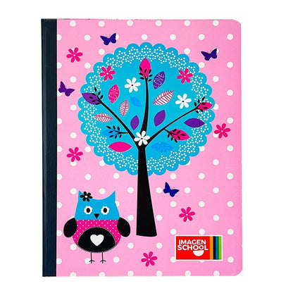 Cuaderno Cosido Mediano Raya Ancha Imagen School Owl de 200 Páginas - Surtido - Imagen School - Titan.com.pa - 7450043001725
