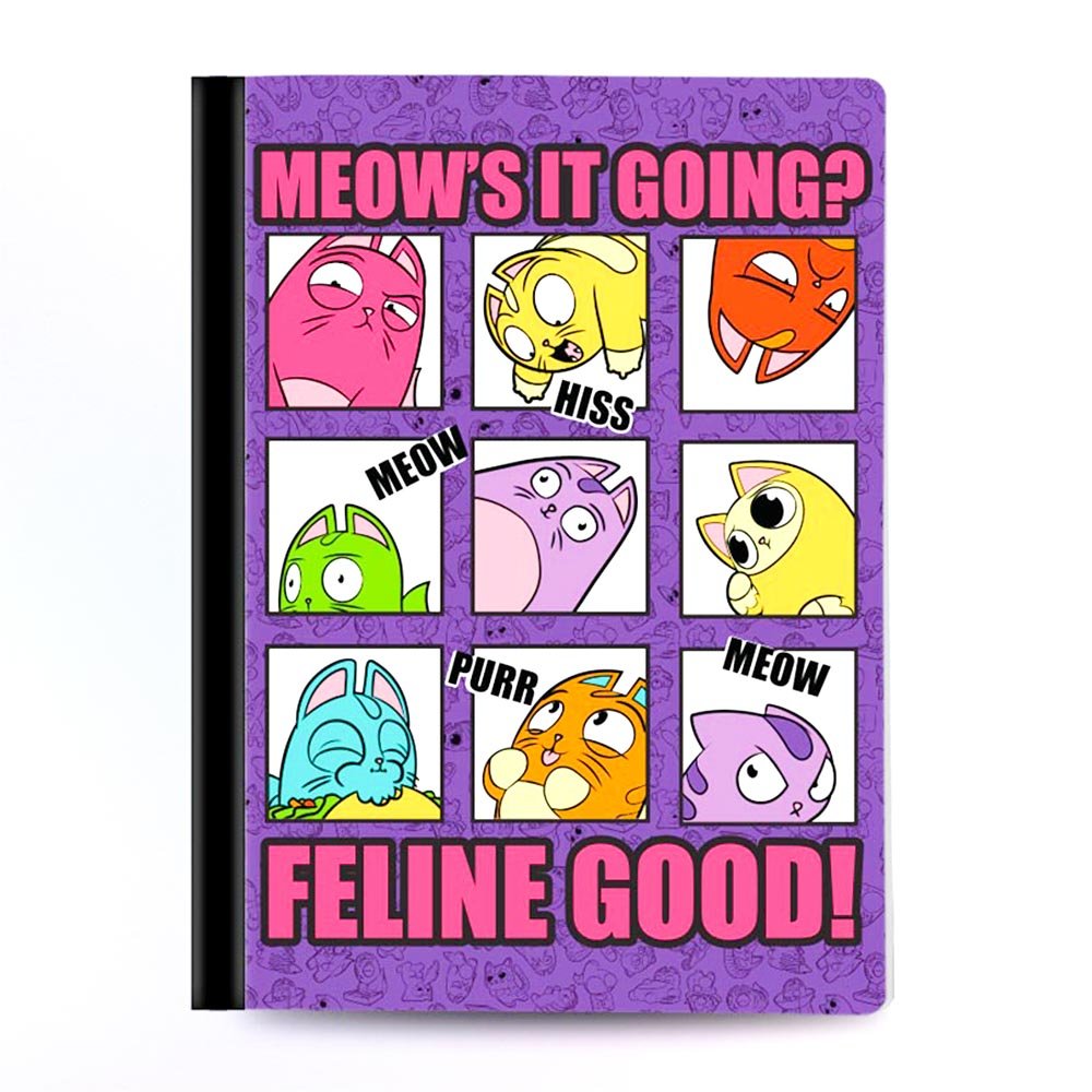 Cuaderno Cosido Mediano Raya Ancha Lost Kitties de 200 Páginas