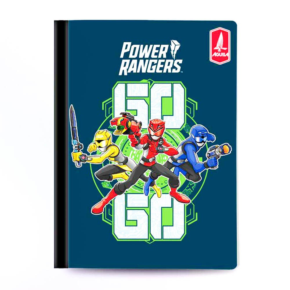 Cuaderno Cosido Mediano Raya Ancha Power Rangers de 160 Páginas