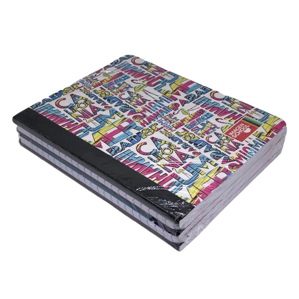Cuaderno Cosido Raya Ancha Imagen School Fashion de 200 Páginas 8" x 6" 5 Piezas