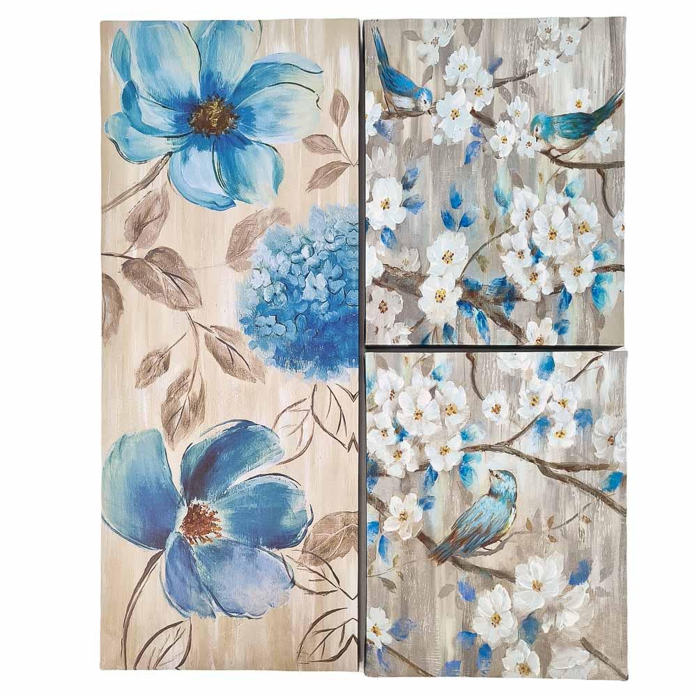 Cuadro Floral Decorativo Elico 3 Piezas - Surtido