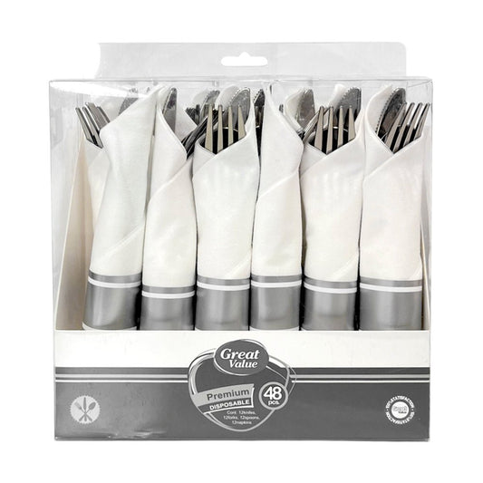 Cubierto Plástico 48 Piezas Home Elegance - Silver - Home Elegance - Titan.com.pa - 2100000885091