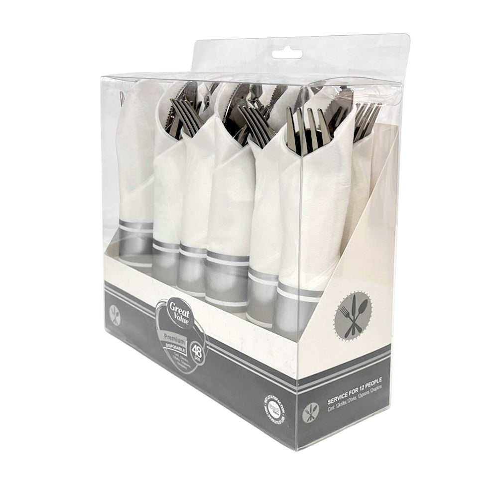 Cubierto Plástico 48 Piezas Home Elegance - Silver - Home Elegance - Titan.com.pa - 2100000885091