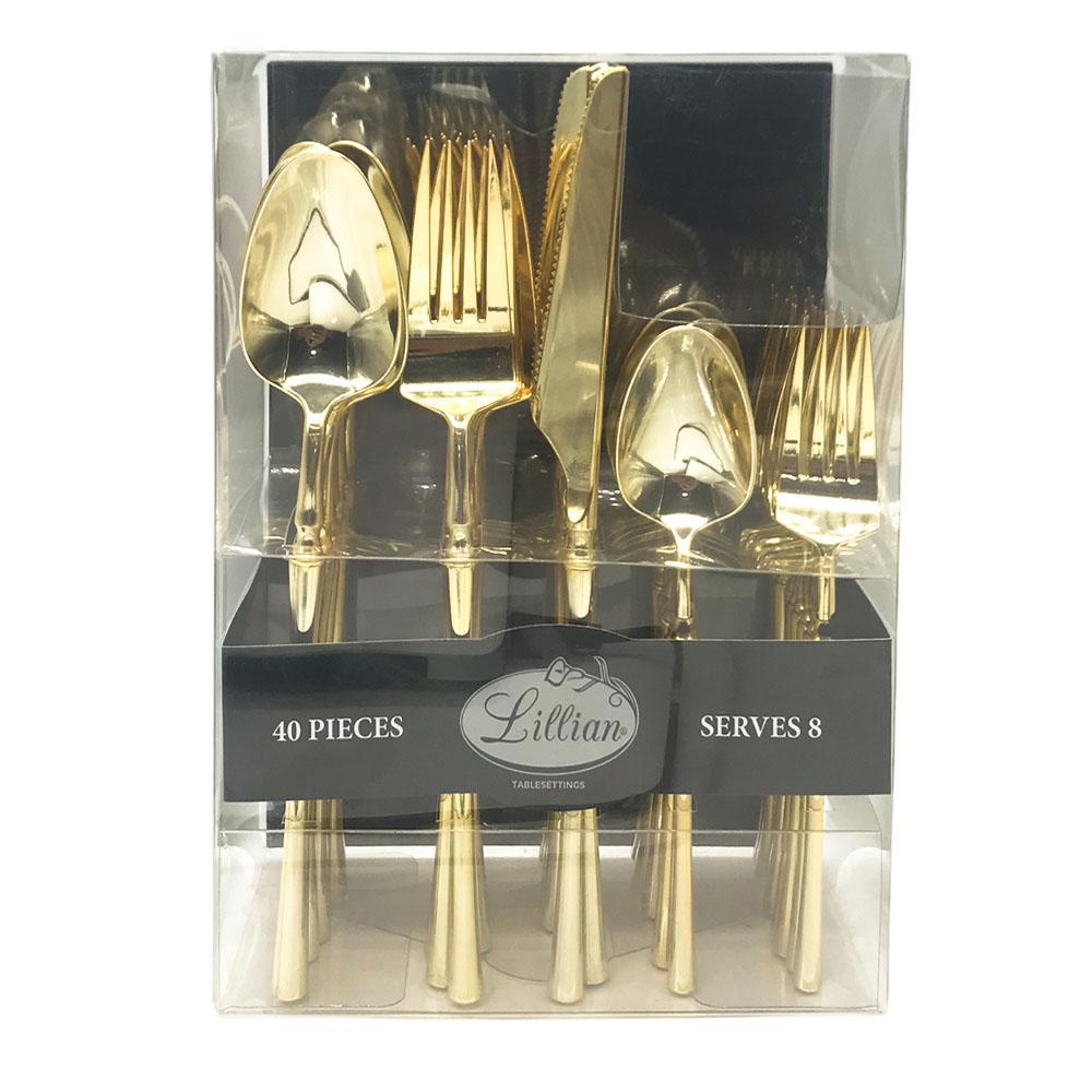 Cubiertos Reutilizables Lillian de Plástico 48 Piezas