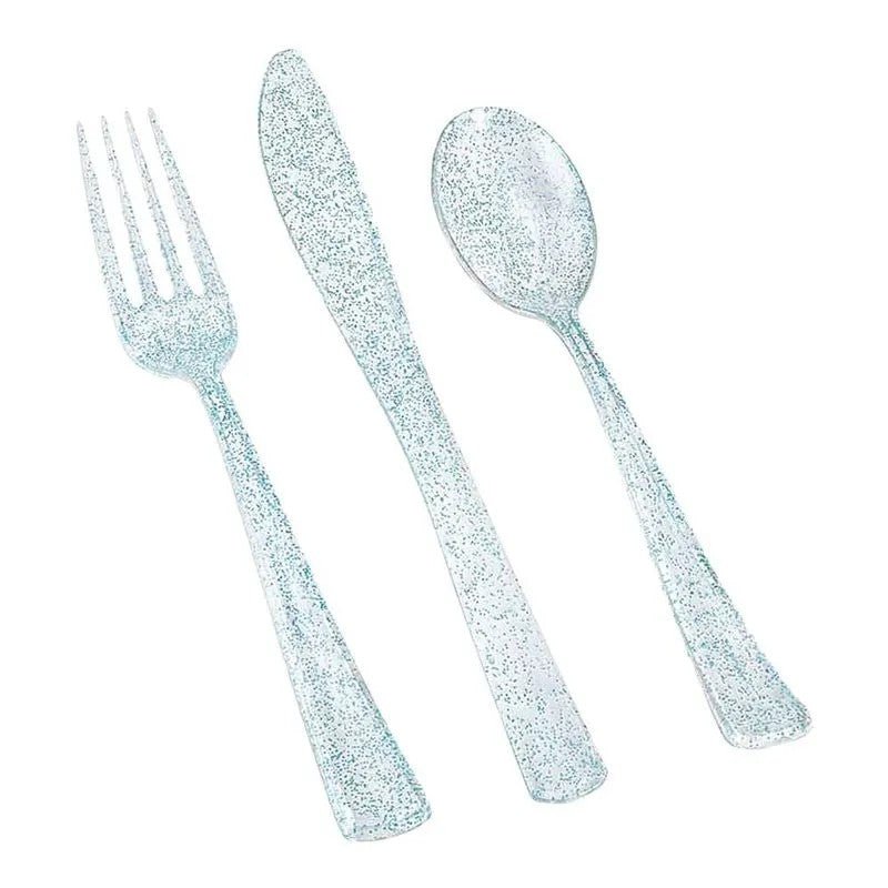 Cubiertos Plástico Lillian Glitter 48 Piezas - Lillian - Titan.com.pa - 763615372633