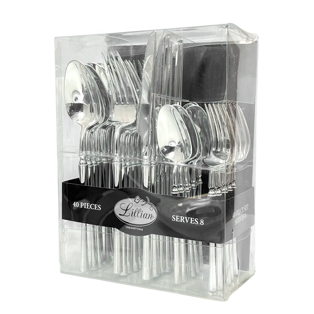 Cubiertos Plásticos Lillian Reutilizables 40 Piezas / Silver - Lillian - Titan.com.pa - 763615370509