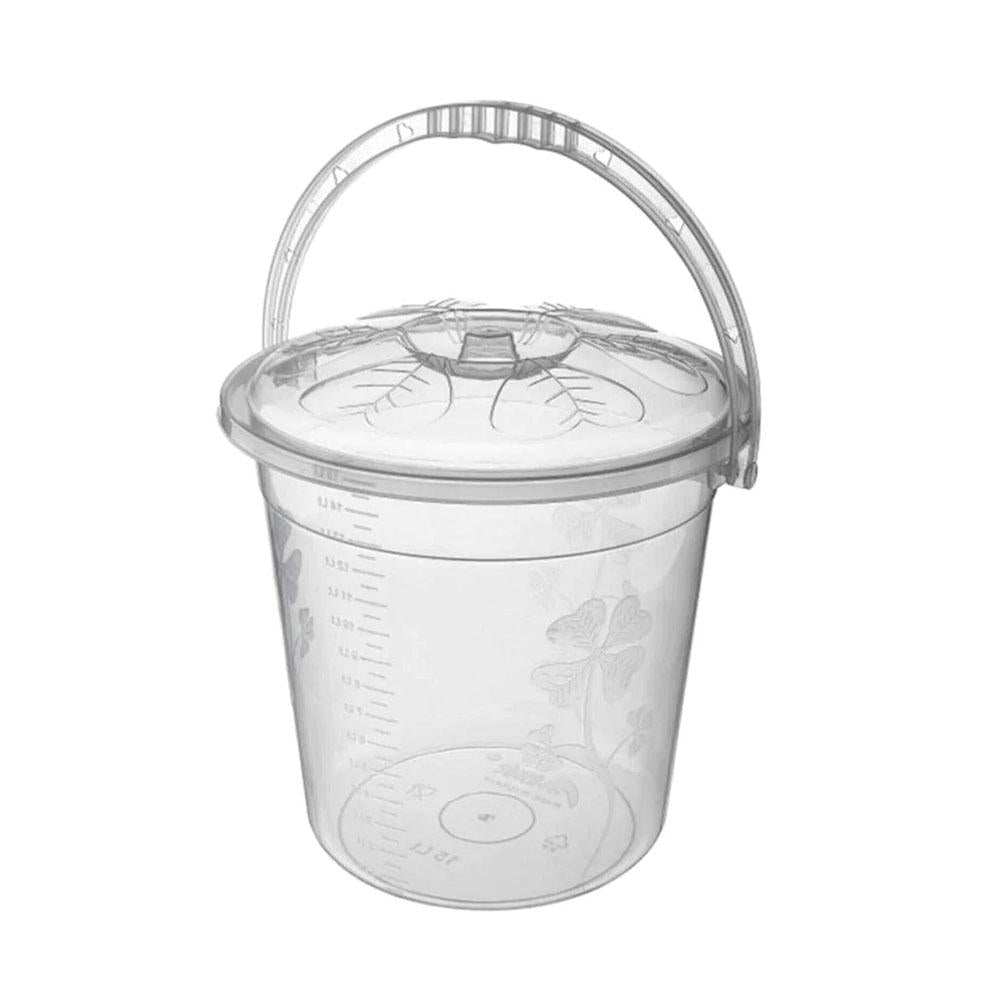 Cubo Plástico Con Tapa Asude Plastik Transparente 10 L