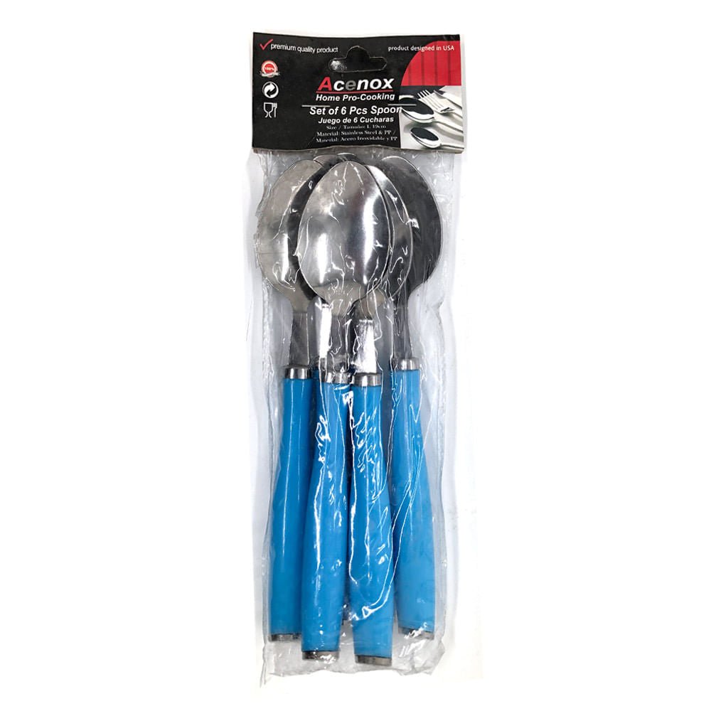 Cucharas Acenox de Acero Inoxidable 6 Piezas - Surtido