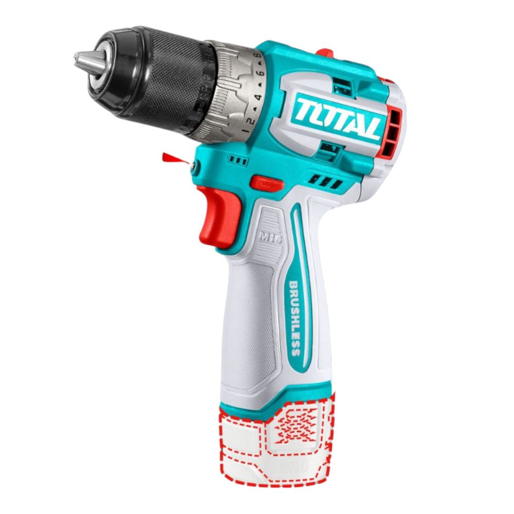 Drill Inalámbrico 16V 60N.M. 1/2" 2000 Rpm / Incluye Batería Y Cargador. - Total - Titan.com.pa - 6942210227607