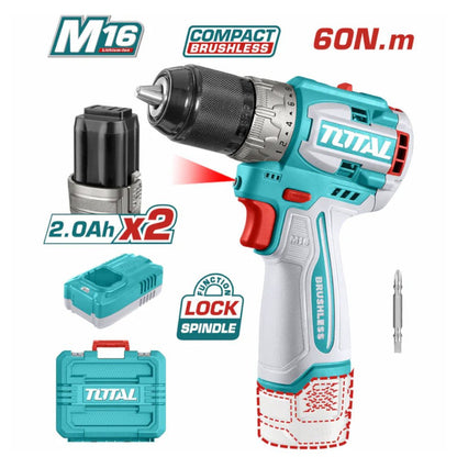 Drill Inalámbrico 16V 60N.M. 1/2" 2000 Rpm / Incluye Batería Y Cargador. - Total - Titan.com.pa - 6942210227607