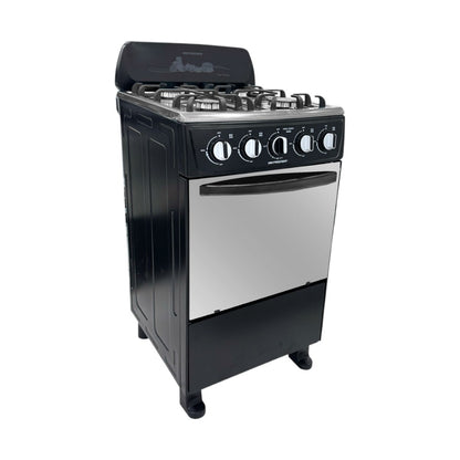 Estufa A Gas 20" Premier / 4 Quemadores / Con Horno / Negro