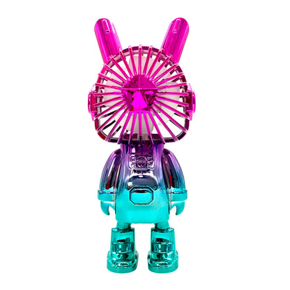 Abanico de mesa recargable estilo robot con luz LED Home Elegance