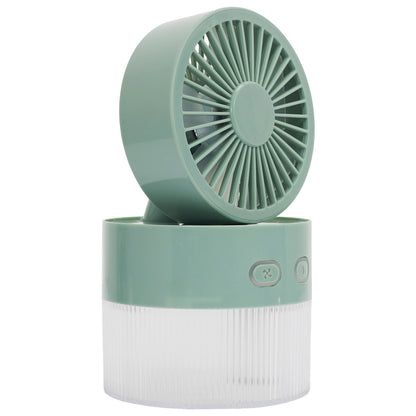 Abanico de escritorio USB M12 Jet Lag con nebulizador y luz LED.