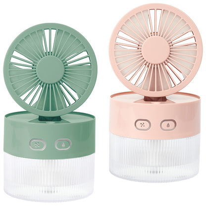 Abanico de escritorio USB M12 Jet Lag con nebulizador y luz LED.