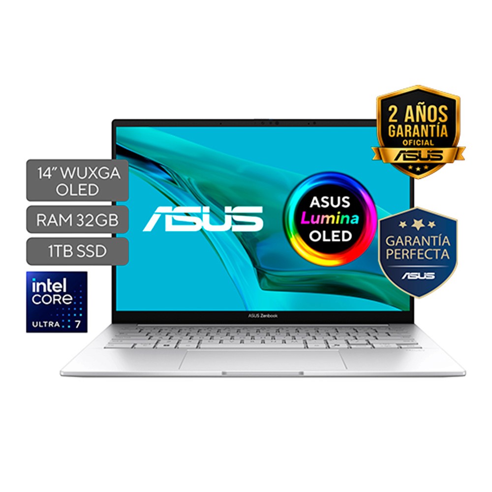 Laptop ASUS Zenbook 14 OLED con pantalla táctil de 14 pulgadas.
