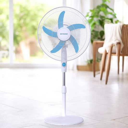 Abanico de Pedestal Premier de 16" Con Panel Solar / Azul